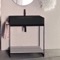 Modern Console Vanity with Grey Oak Shelf, 35